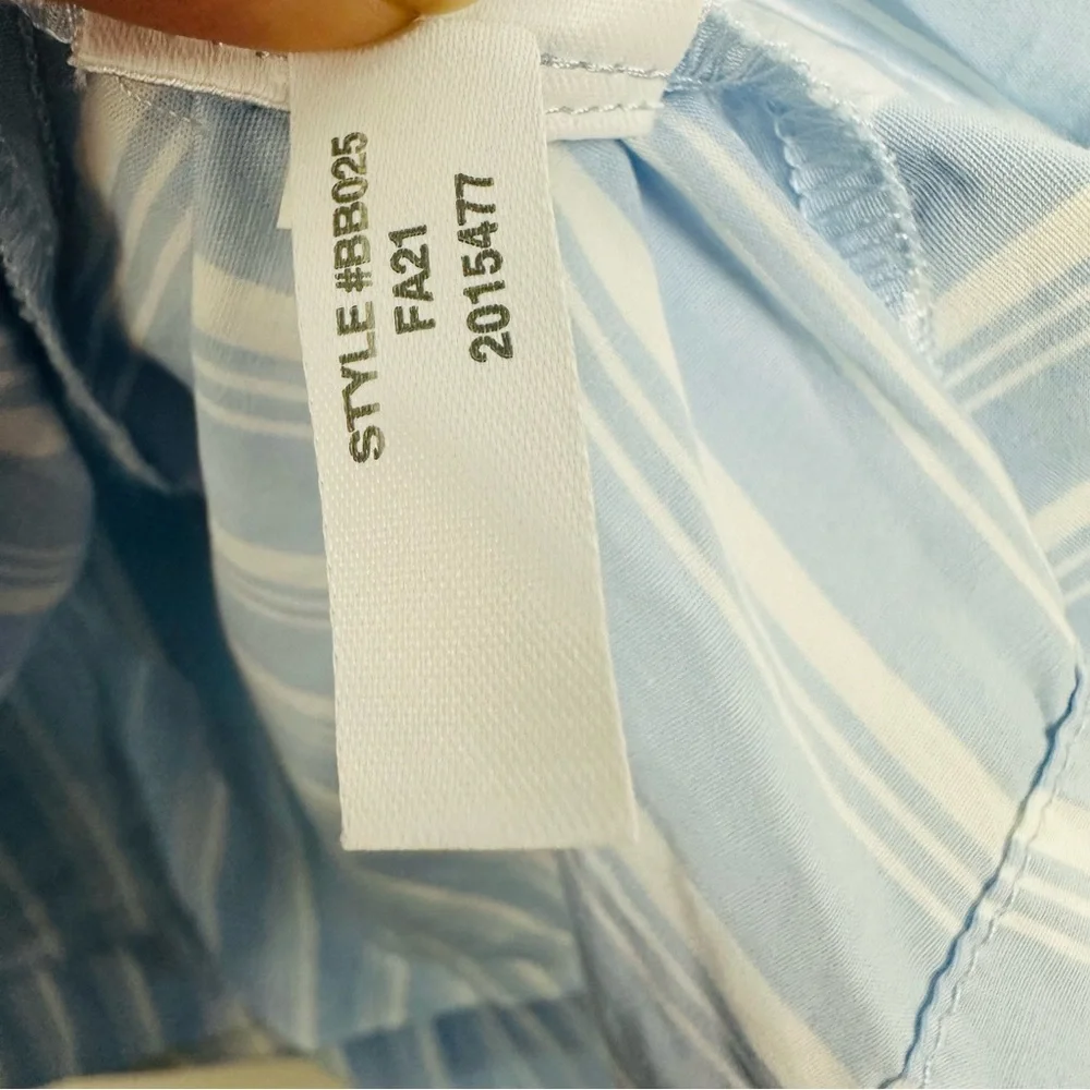 J. Crew NWT Blue and White Smocked Mini Dress with Mandarin Collar - Picture 11 of 11